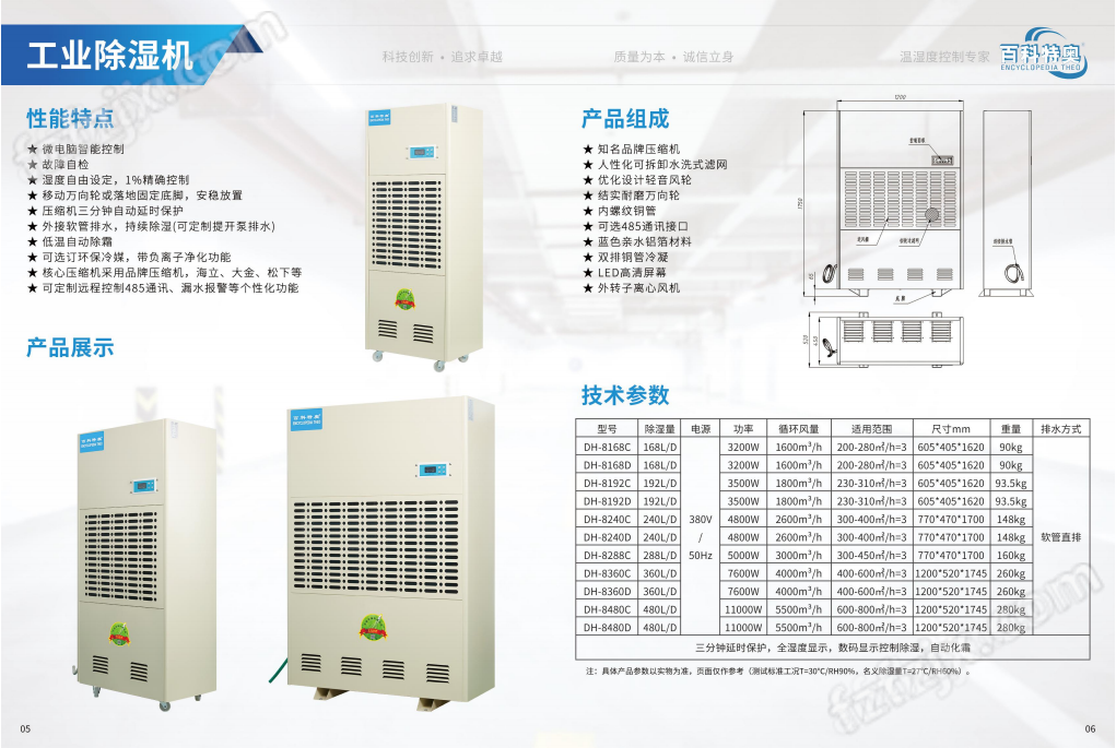 百科特奧288L工業(yè)除濕機(jī)大功率抽濕機(jī)